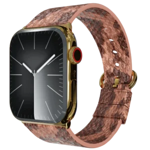 Gold Apple Watch 11 with Brown Python Strap